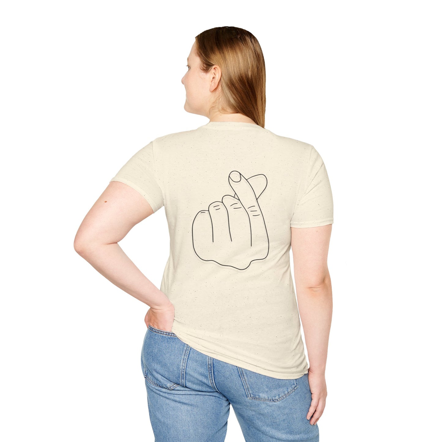 Trendy Unisex Softstyle T-Shirt with Love Hand Gesture Design
