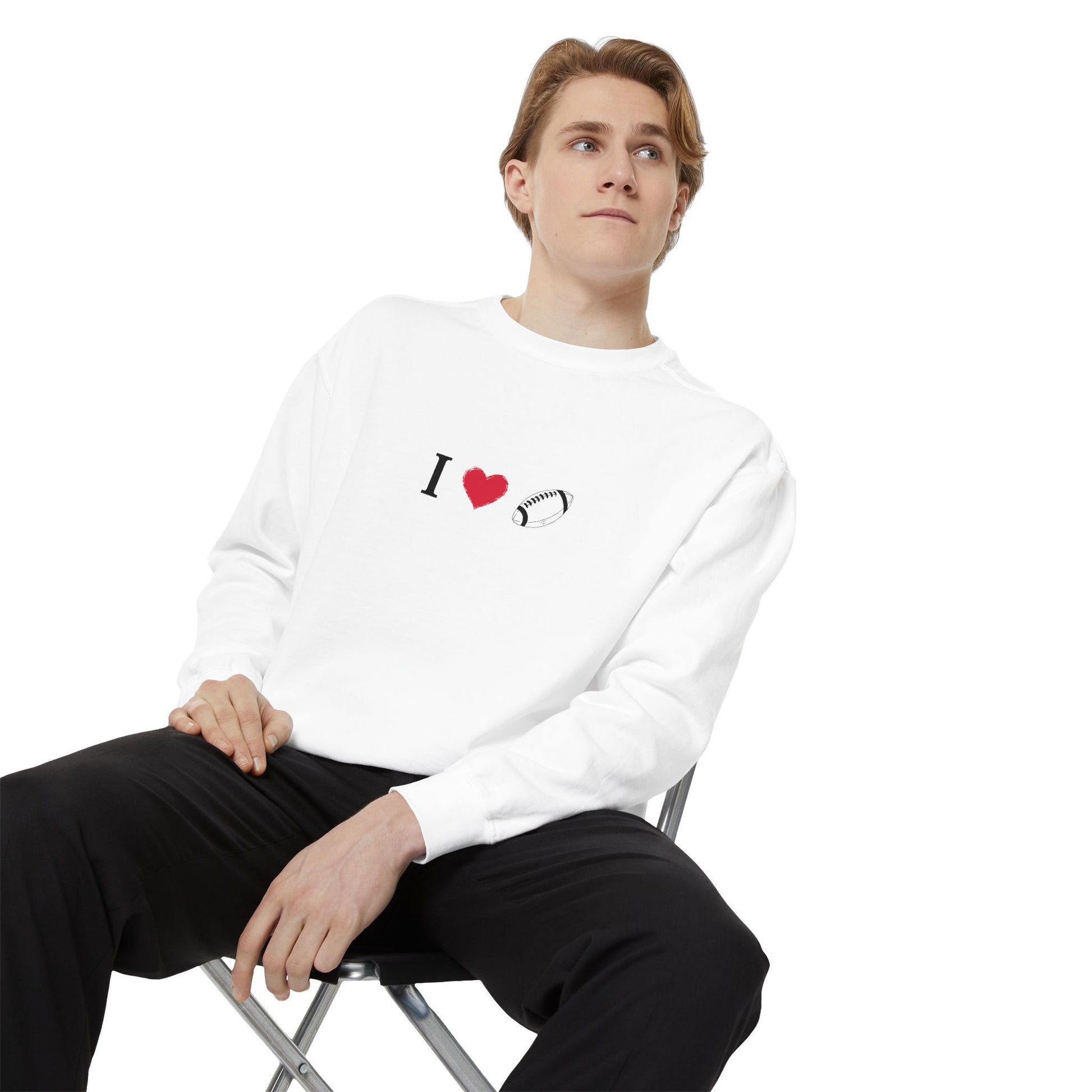 Unisex Sweatshirt, I love Football, Cozy, Perfect for Everyday Wear, Gift Idea for Friends, Couples, and Special Occasions - TRV