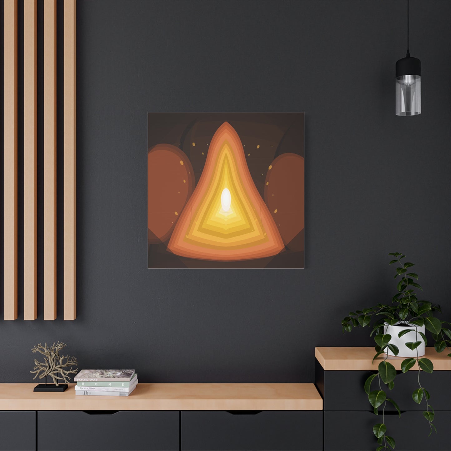 Concentric Fire Furnace Cross-Section Matte Canvas