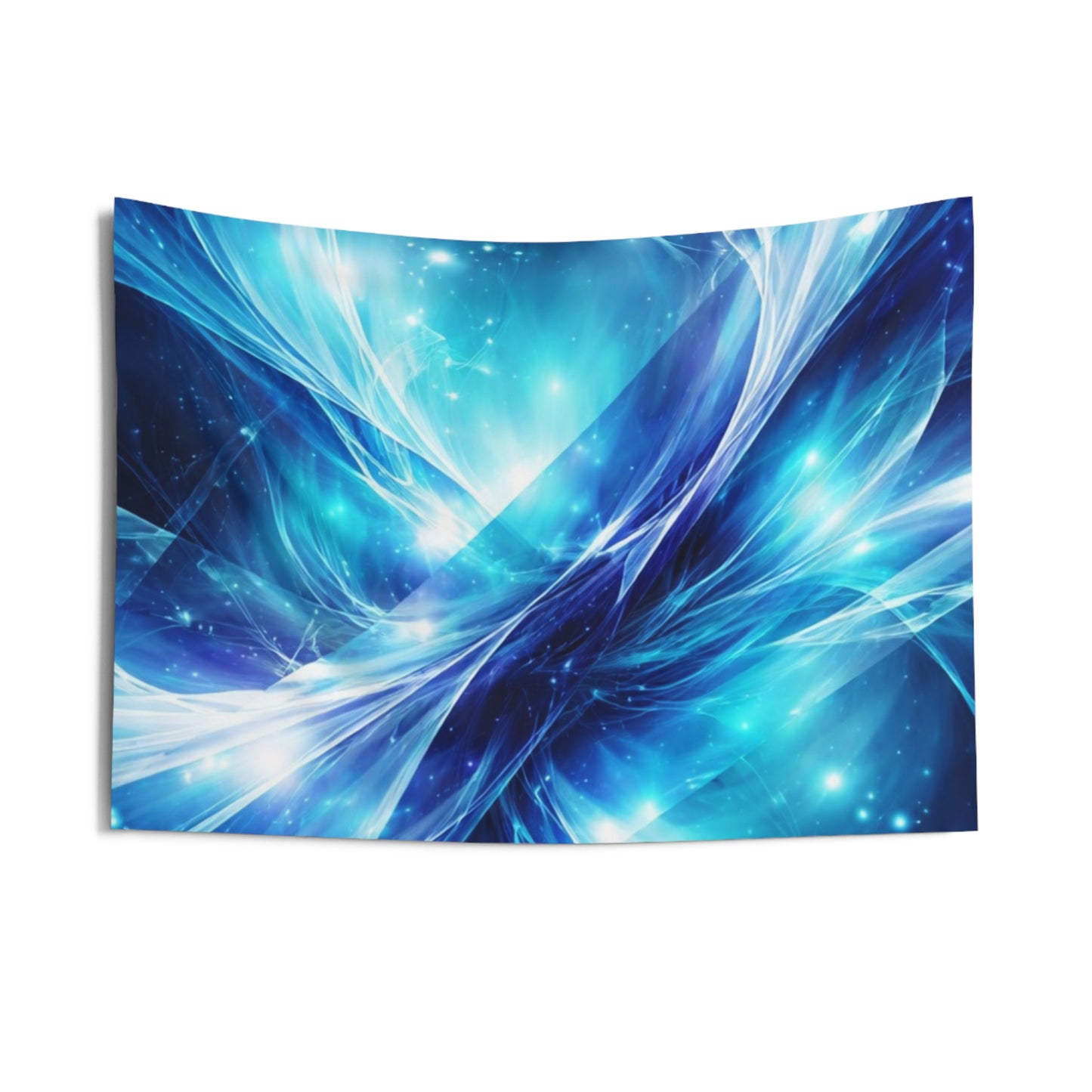 Blue Abstract Energy Wall Tapestry — Cosmic Aurora Home Decor