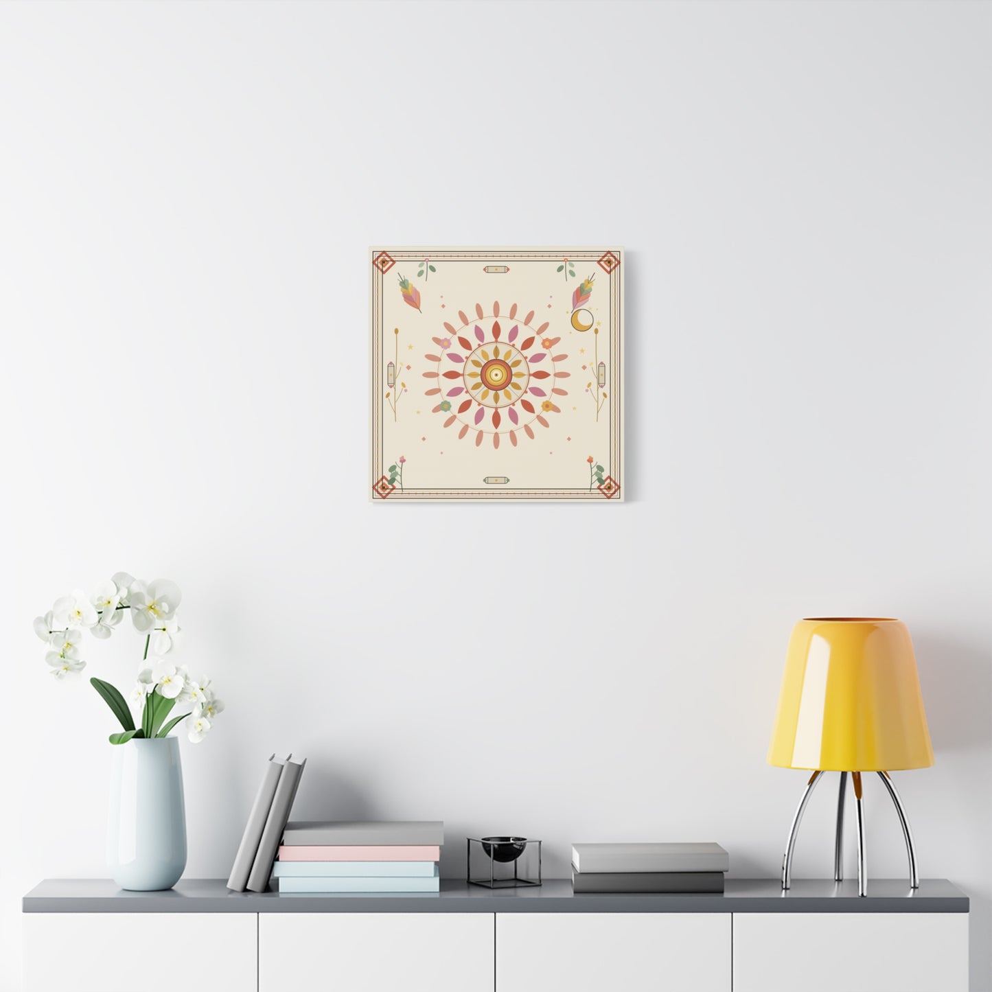 Boho Sun Mandala Matte Canvas