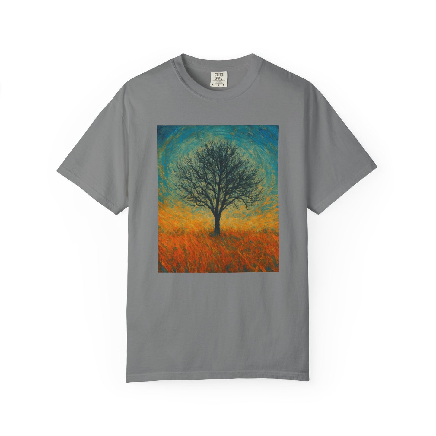 Nature-Themed Unisex Garment-Dyed T-Shirt - Tree Design, Bohemian Tee, Nature Lover Gift, Eco-Friendly Fashion, Casual Wear - TRV