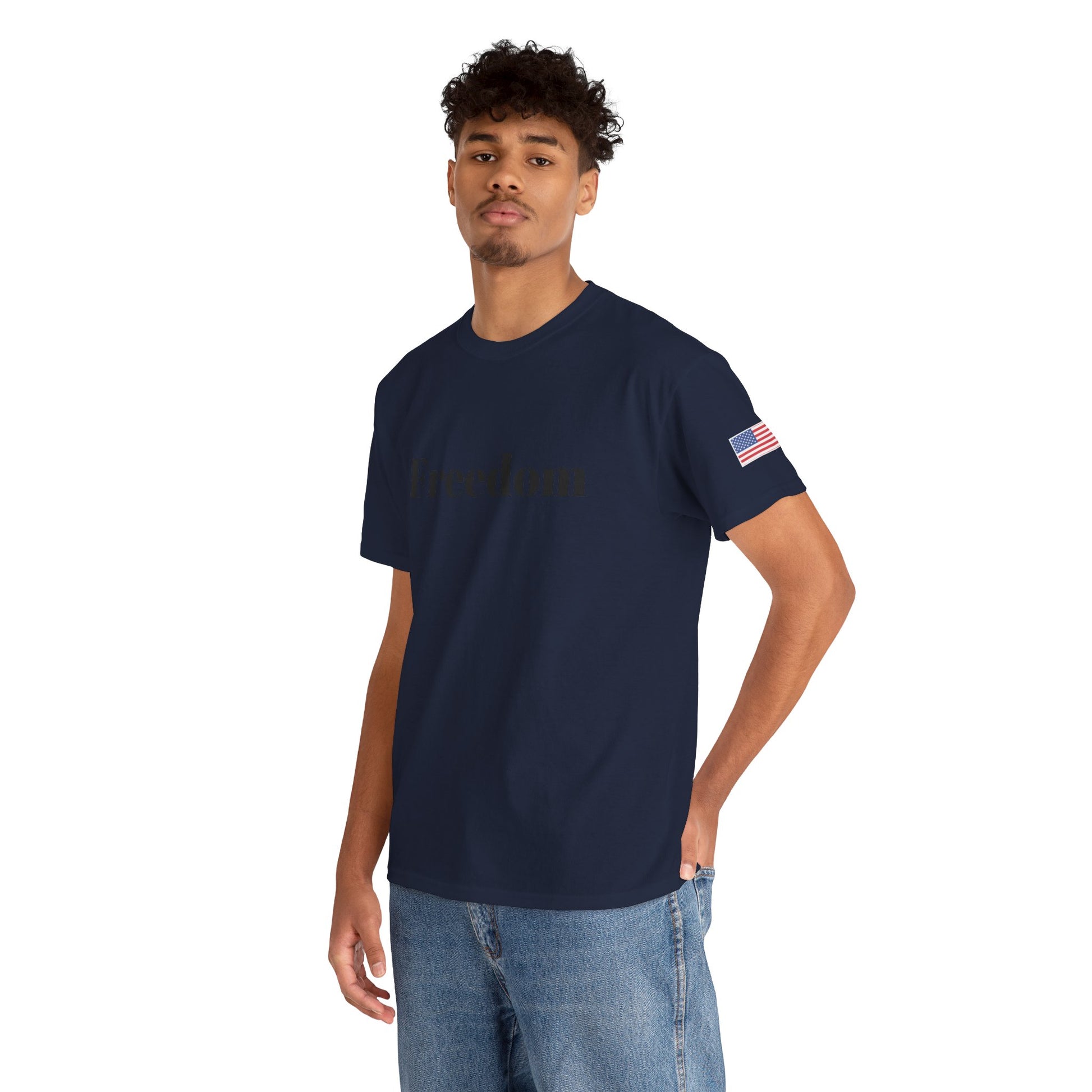 Freedom script tee | T-Shirt, American flag sleeve - TRV