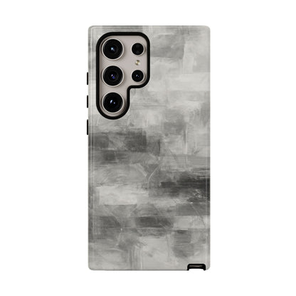 Abstract gray grid phone case for iPhone, durable protective cover with modern design by Printify.