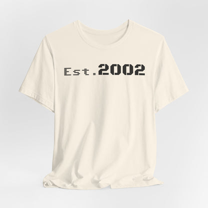 Established 2002 Unisex Tee, Vintage Style T-Shirt, Year Established Shirt, Retro Graphic Tee, Customizable Gift Idea
