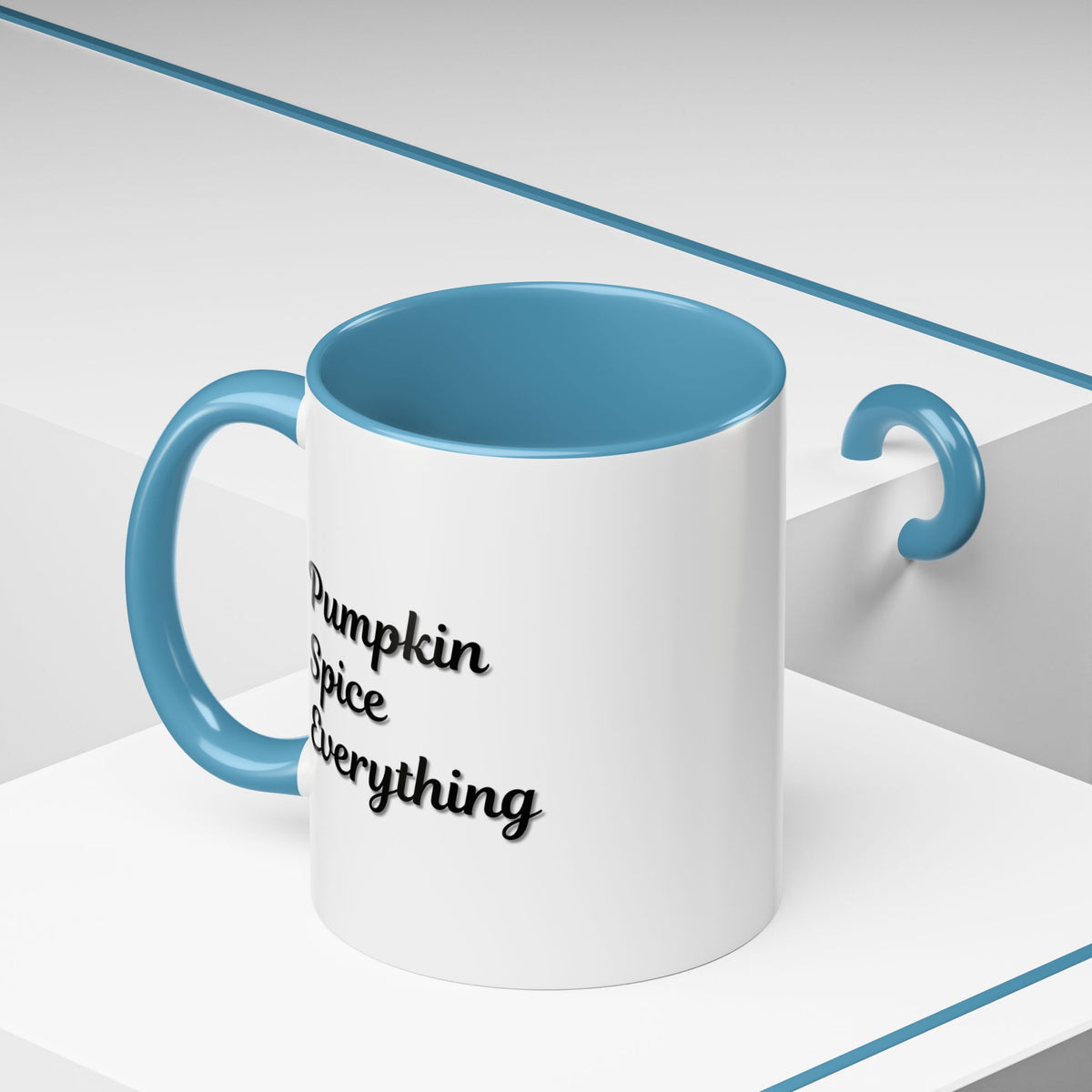 Printify Pumpkin Spice Everything ceramic coffee mug featuring autumn-themed design and fall seasonal colors, 11oz.