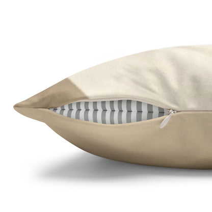 Beige Abstract Wave Pillowcase | Faux Suede Square Pillow Cover