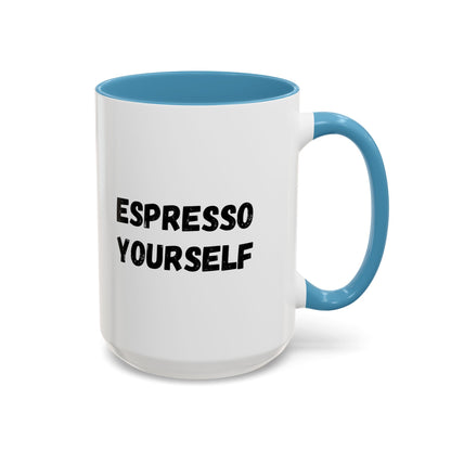 Espresso Yourself Coffee Mug - Fun Black Accented Mug for Coffee Lovers, Great Gift for Birthdays, Christmas, and Housewarming