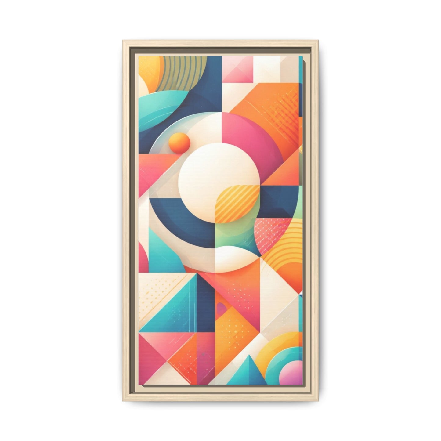 Colorful Geometric Abstract Art Matte Canvas Framed