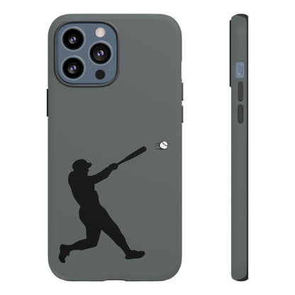 Printify baseball batter phone case, tough protective smartphone cover featuring a baseball player design for fans.