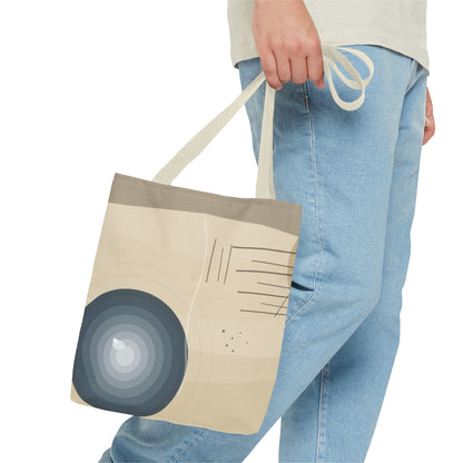 Abstract Neutral Waves Tote Bag | Geometric Circle Pattern
