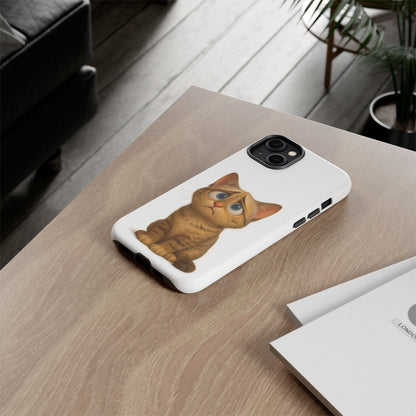 Cute Cat Phone Case, Funny Kitty Case, Animal Lover Gift, Cat Lover Accessory, Unique Cat Design Case, Pet Mom Gift - TRV