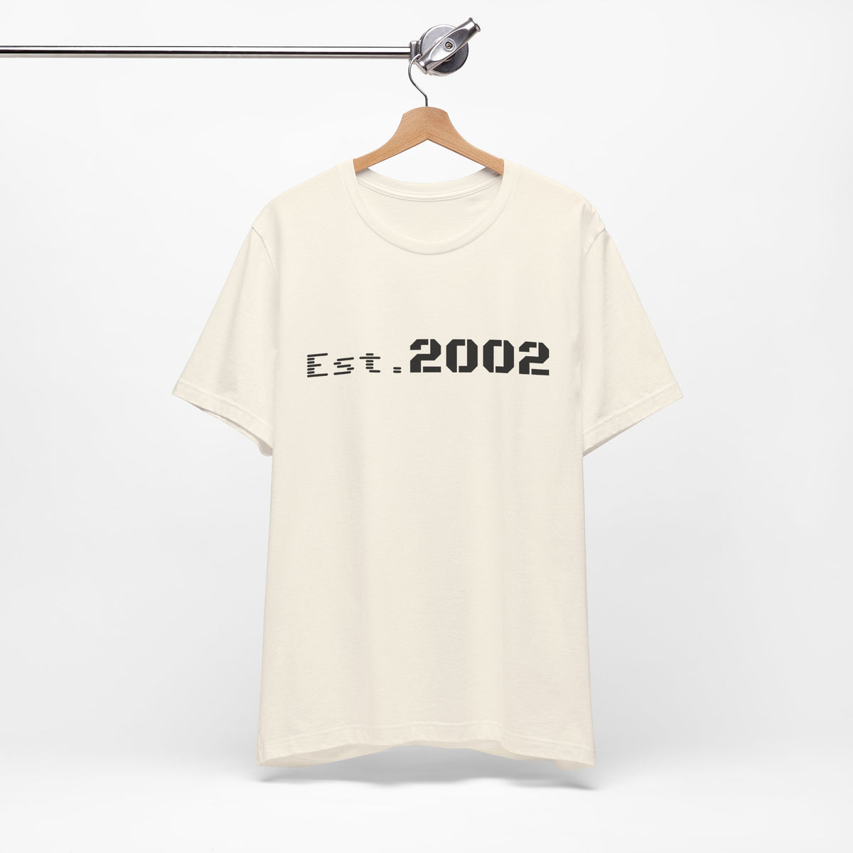 Vintage Est. 2002 T-Shirt by Printify featuring a classic anniversary design on comfortable cotton fabric.