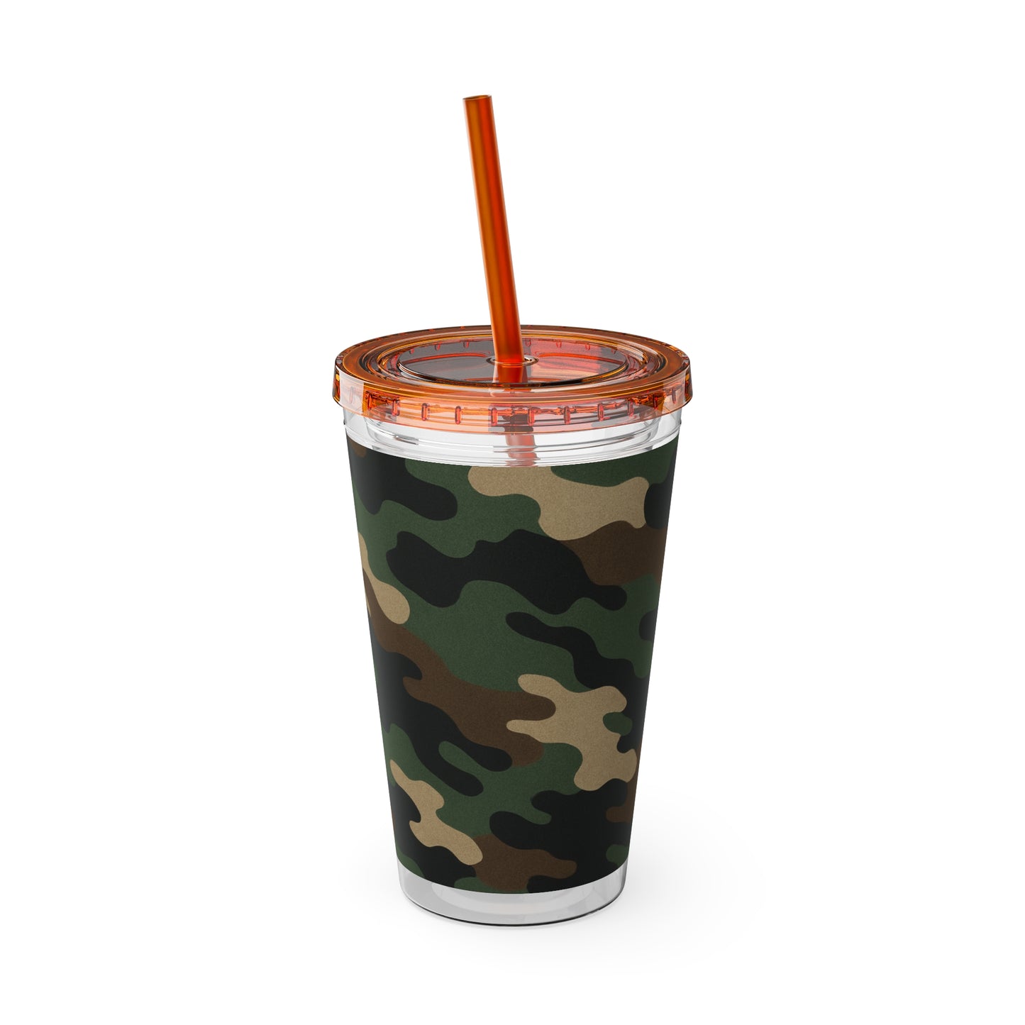Stylish Camo Tumbler, 16oz Cup with Straw, Perfect for Outdoor Adventures, Gifts for Him, Travel Mug, Eco-friendly Drinkware, Camping - TRV