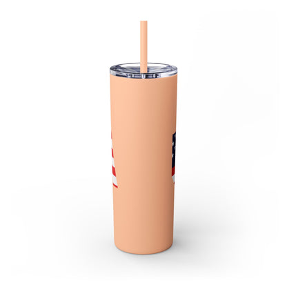 Skinny Tumbler — USA Flag 20oz Straw Tumbler (Patriotic Travel Cup)