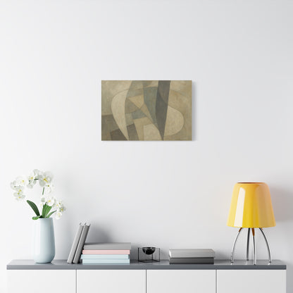 Abstract neutral geometric shapes matte canvas print featuring modern design on a canvas by Printify.