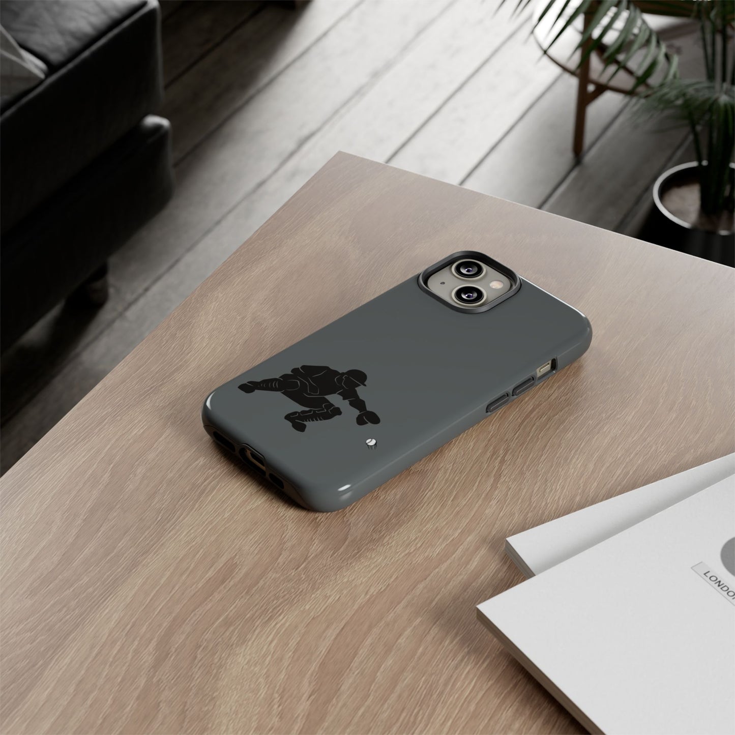 Printify baseball catcher phone case featuring a tough, protective cover with detailed catcher graphic on a durable phone case.