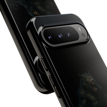 Werewolf Phone Case, Tough Cases, Black Panther Design, Gift for Animal Lovers, Phone Accessories, Fierce Phone Protection - TRV