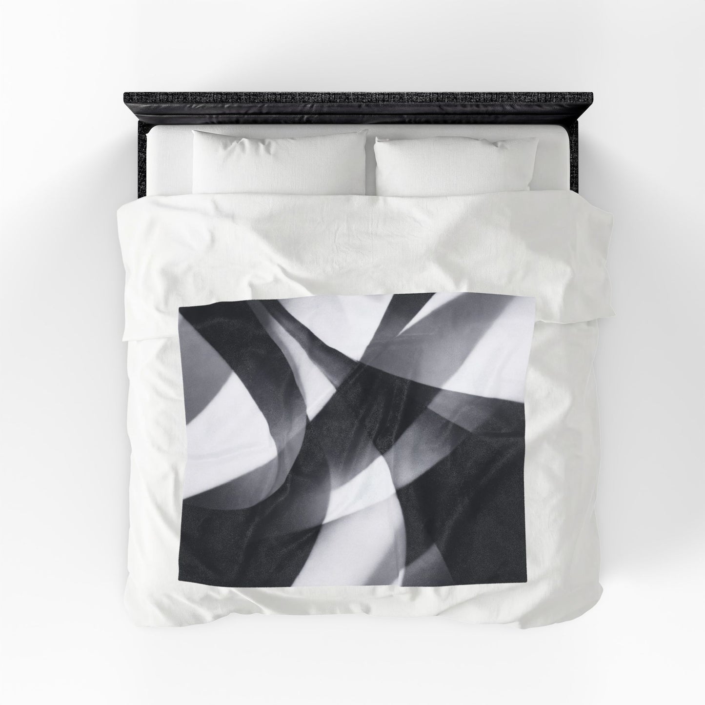 Abstract Black Smoke Design Velveteen Plush Blanket | Monochrome Swirl