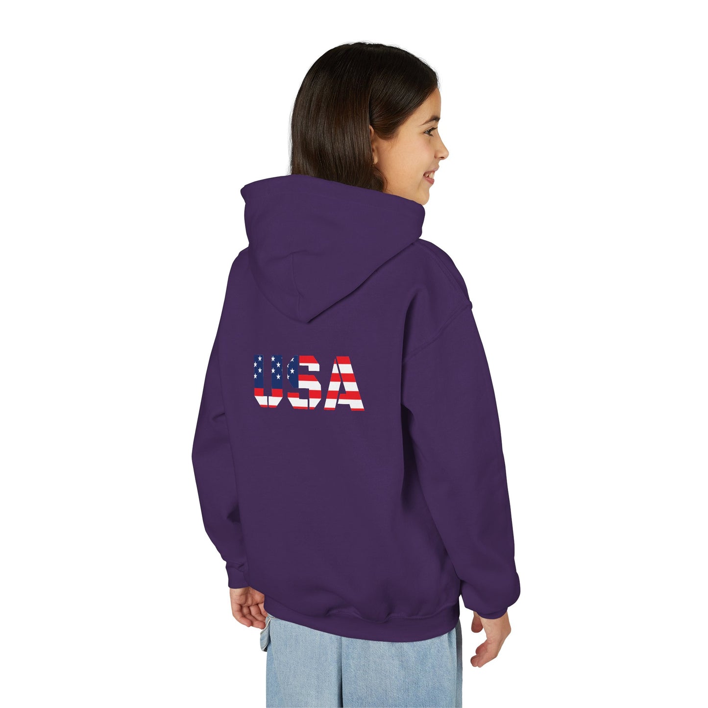 USA Flag Youth Hoodie, Youth Sweatshirt, Cool Hoodie for Kids, American Pride Apparel, Comfortable Boys and Girls Sweatshirt