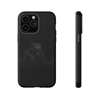 Werewolf Phone Case, Tough Cases, Black Panther Design, Gift for Animal Lovers, Phone Accessories, Fierce Phone Protection - TRV