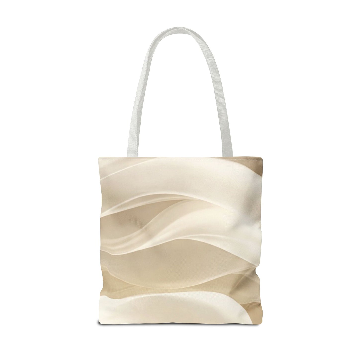 Cream Abstract Waves Tote Bag | Neutral Swirl Pattern