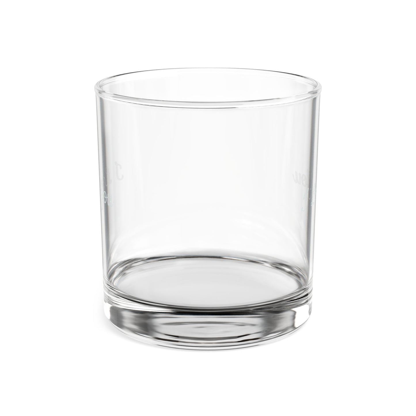 Engraved I Love You whiskey glass, 10.5 oz personalized rocks glass with custom engraving, made of clear glassware.