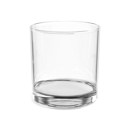 Engraved I Love You whiskey glass, 10.5 oz personalized rocks glass with custom engraving, made of clear glassware.
