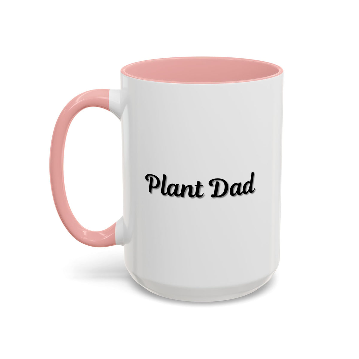 Black-handle Plant Dad coffee mug with plant-themed design, 11oz size, perfect for plant lovers and gift-giving.