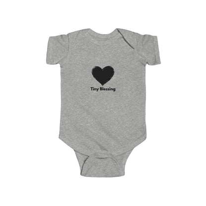 Printify Tiny Blessing infant bodysuit showing a cute baby onesie with a gentle blessing design for newborns.