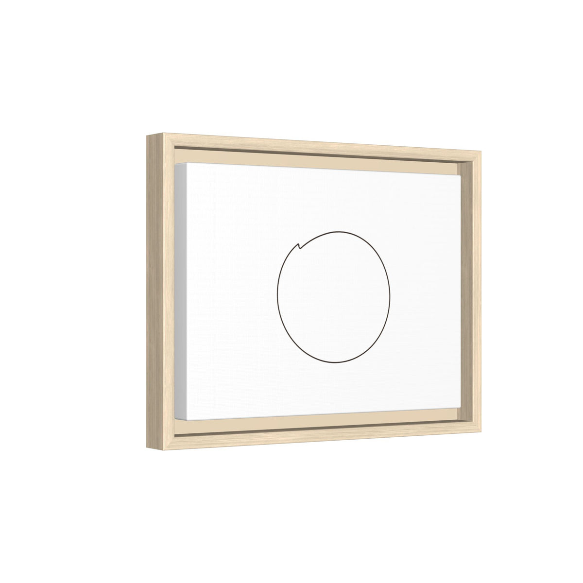 Framed matte canvas wall art featuring a minimal circular line design by Printify, ideal for modern home decor.