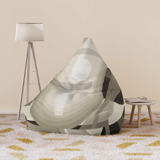 Abstract neutral swirl pattern on a Printify modern home decor bean bag cover, perfect as a stylish living room accent.