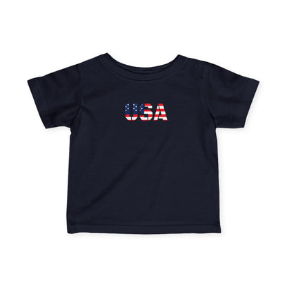 USA Infant Fine Jersey Tee - Cute Baby Shirt, Toddler Clothing, American Flag Tee, Baby Shower Gift, 4th of July Outfit
