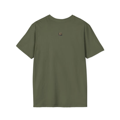 Vintage forest landscape T-shirt by Printify featuring a nature pathway design on a casual cotton tee.