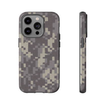 Digital camouflage tough phone case by Printify, rugged protective cover for smartphones with a digital camo design.
