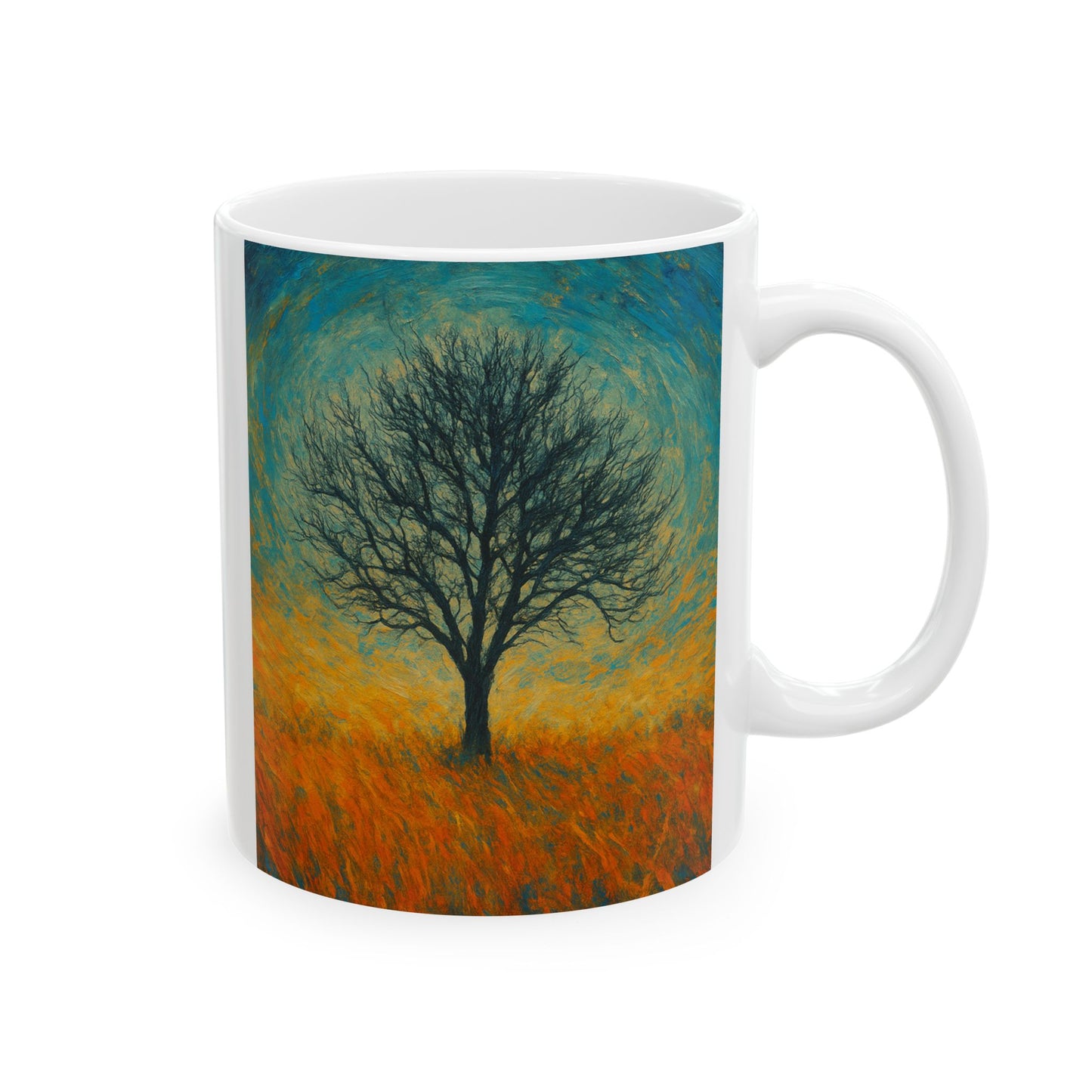 Vibrant Ceramic Mug - Sunset Mountain Design, Coffee Cup, Gift for Nature Lovers, Home Decor, Tea Mug, Unique Art Mug - TRV