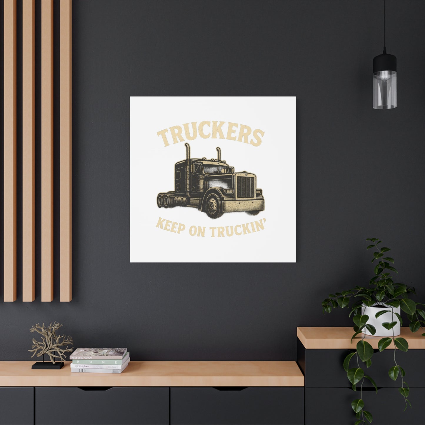 Truckers Canvas Wall Art, Keep on Truckin' Decor, Gift for Drivers, Trucking Artwork, Transportation Gift - TRV