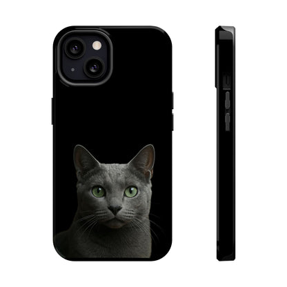 Russian Blue Cat Phone Case — Magnetic Impact-Resistant iPhone Cover