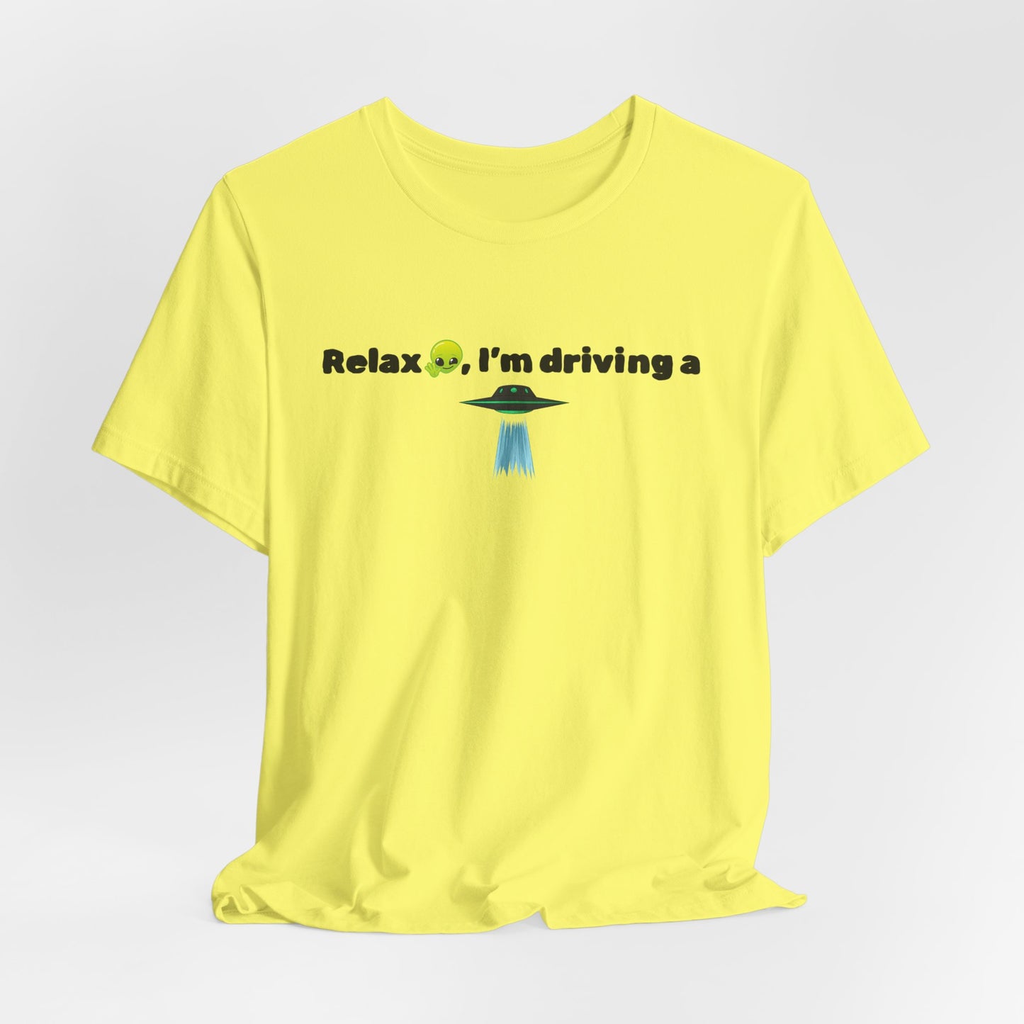 Alien Driving Unisex Tee - Fun Casual Shirt, Gifts for UFO Lovers, Quirky Humor T-Shirt, Perfect for Road Trips, Unique Birthday Present