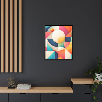 Colorful Geometric Abstract Art Matte Canvas Framed