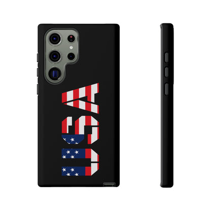 American flag phone case by Printify featuring a patriotic design, rugged protective case for smartphones with bold flag imagery.