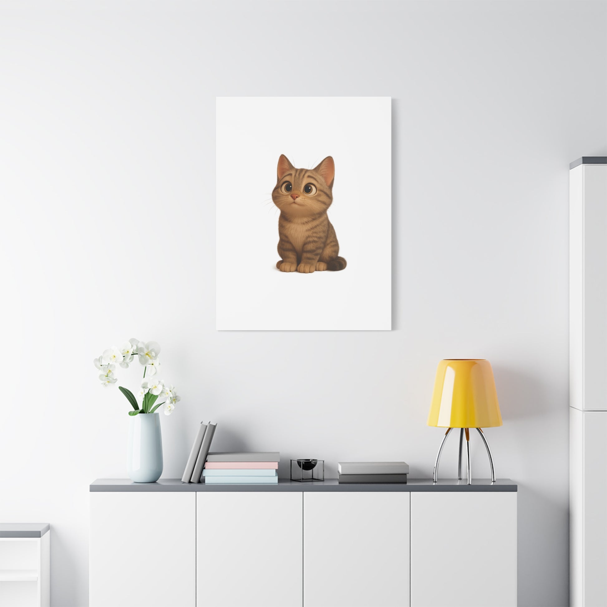 Adorable Cat Canvas Art, Cute Cat Wall Decor, Pet Lover Gift, Nursery Wall Art, Animal Print, Modern Home Decor - TRV
