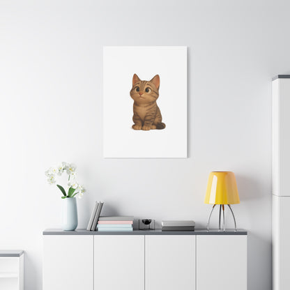 Adorable Cat Canvas Art, Cute Cat Wall Decor, Pet Lover Gift, Nursery Wall Art, Animal Print, Modern Home Decor - TRV