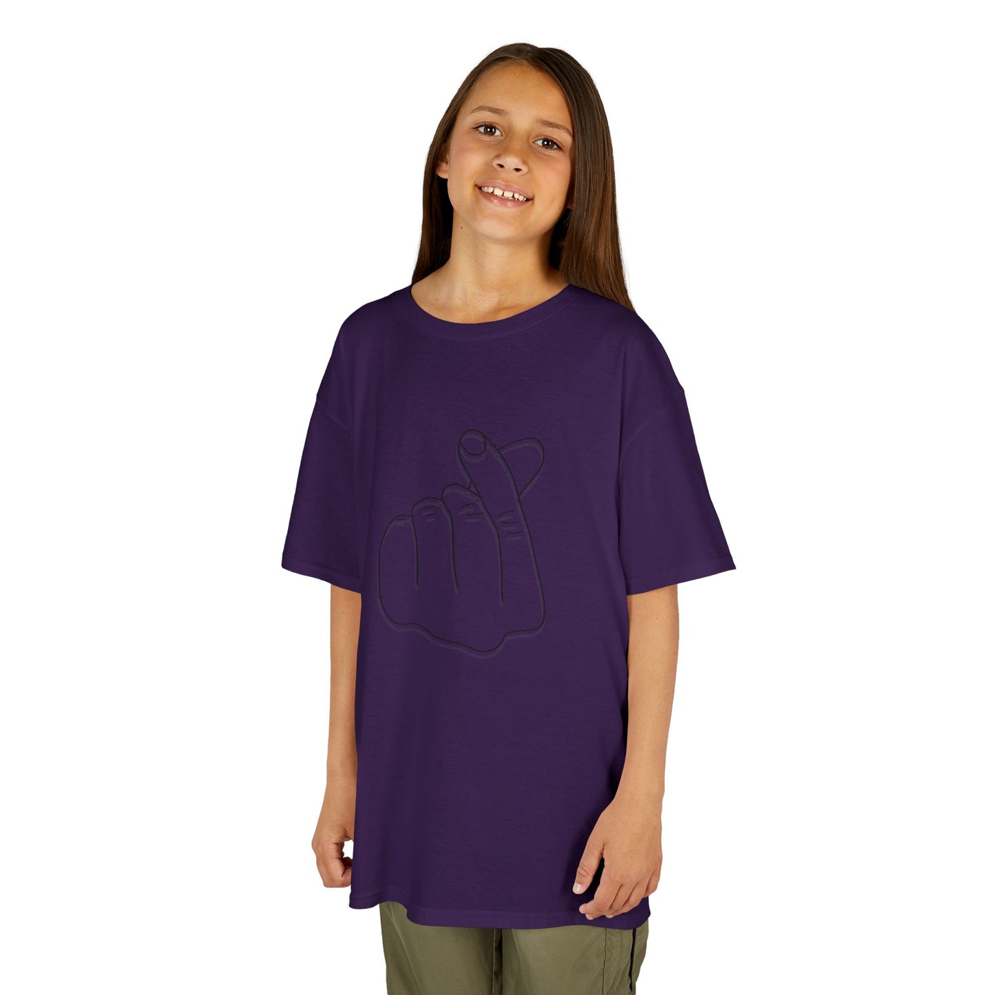 Cute Kids Heavy Cotton Tee - K-Pop Inspired Love Gesture