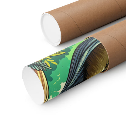Sloth Hammock Matte Poster — Tropical Relaxation Wall Art