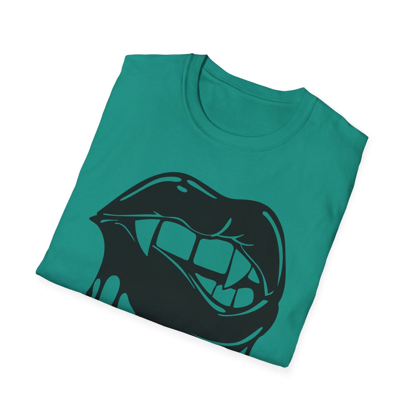 Edgy Graphic Unisex T-Shirt - Dripping Mouth Design, Cool Tee, Trendy Shirt, Hipster Top, Streetwear, Alternative Fashion, Holiday Gift