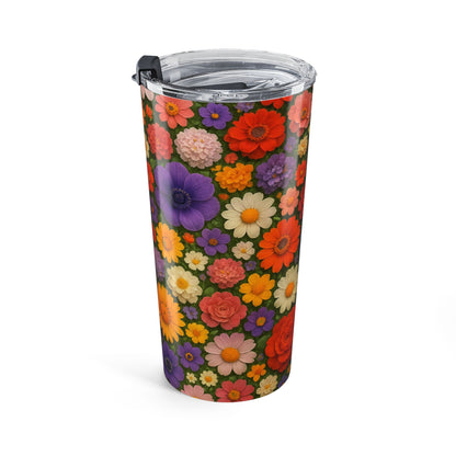 Retro floral collage 20oz insulated stainless steel tumbler - view 5