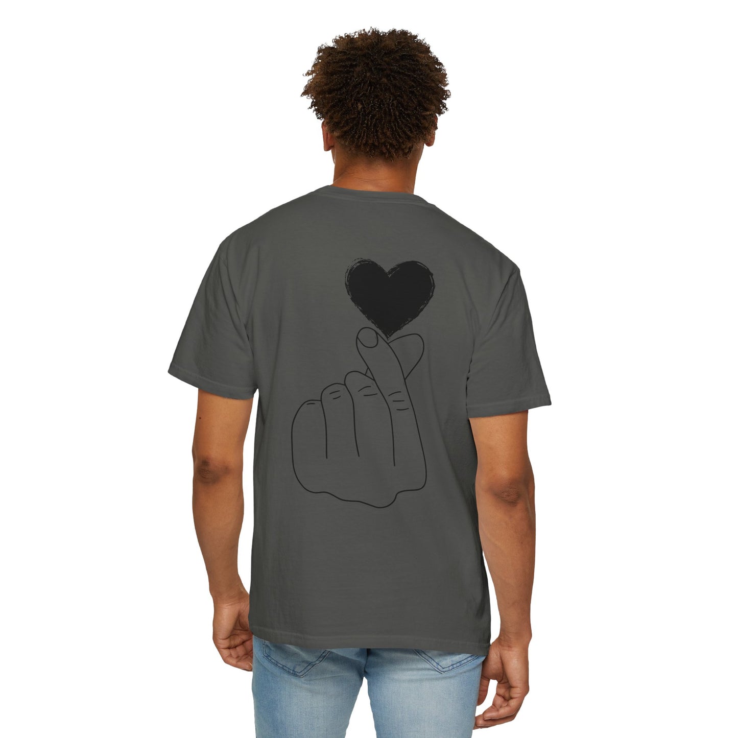 Unisex Garment-Dyed T-Shirt with Heart Design | Casual Trendy Wear for All Occasions