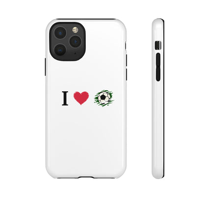 Soccer Phone Case, I Love Soccer, Tough Case Cover, Sporty Phone Accessories, Gift for Soccer Lovers, Unique Soccer Design - TRV