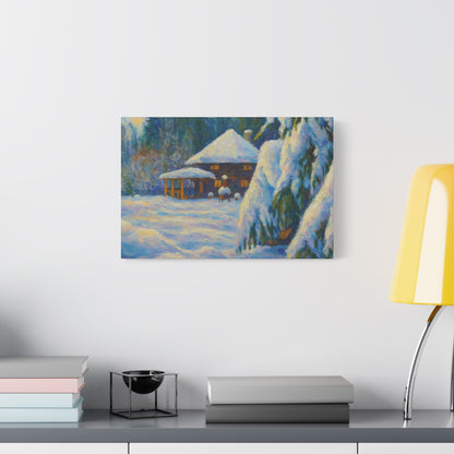 Winter Landscape Canvas Wall Art, Cozy Home Decor, Christmas Gift, Seasonal Artwork, Impressionist Style - TRV